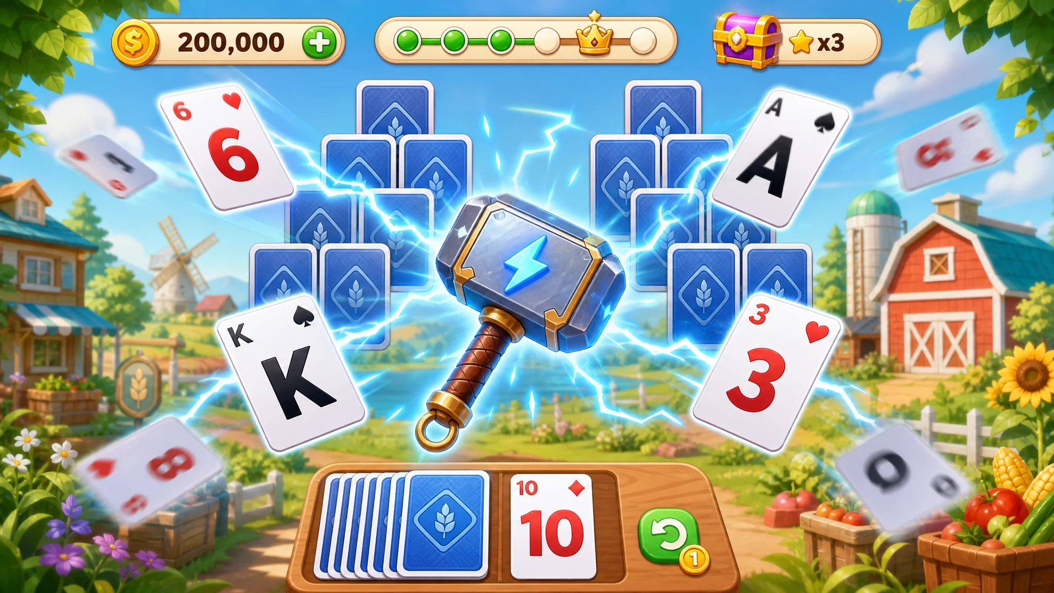 Solitaire Farm: TriPeaks Game screenshot